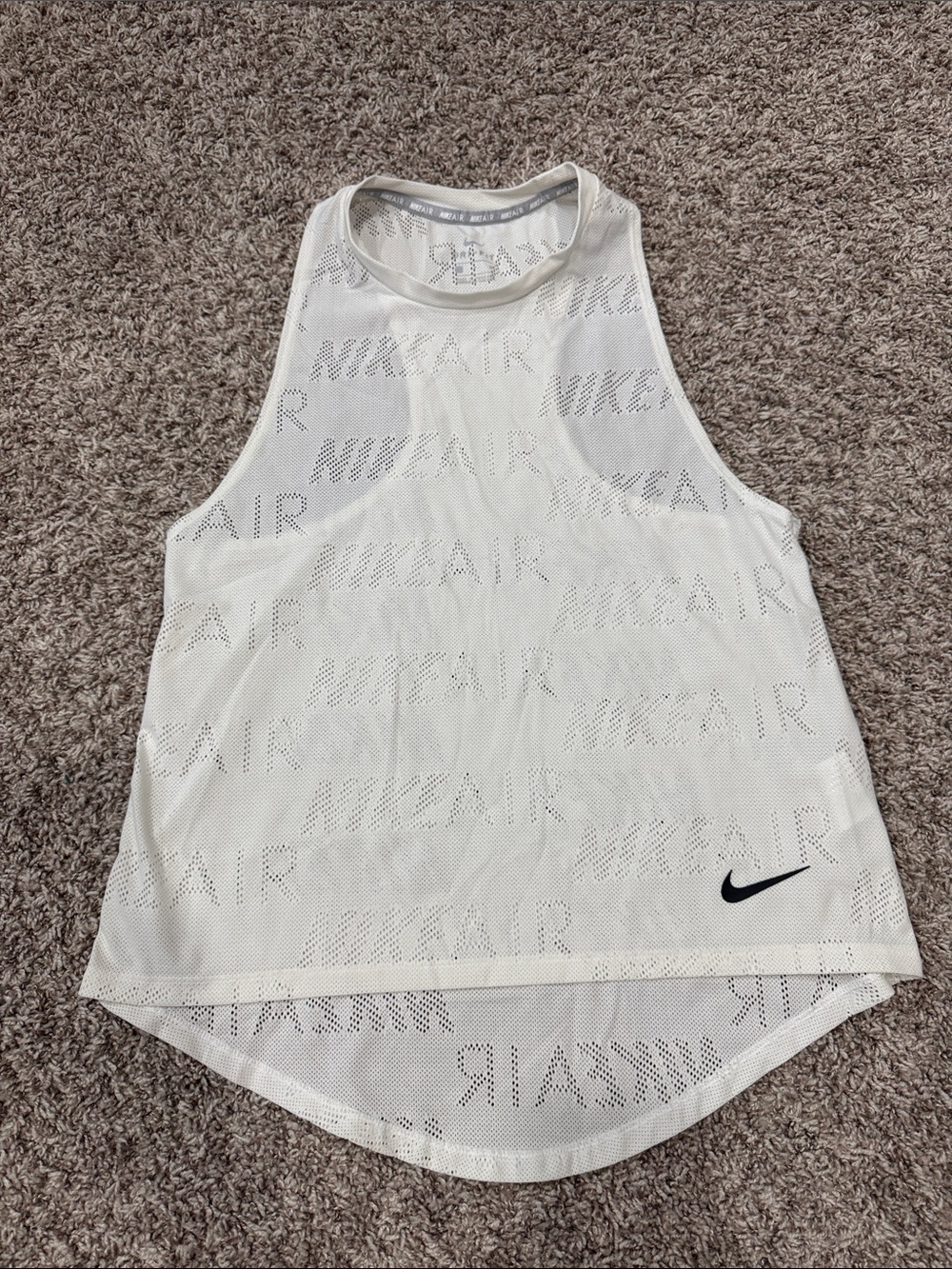 Nike White Perforated Air Mesh Tank Top